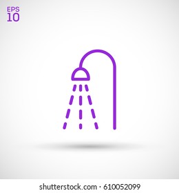 Shower bathroom line vector icon