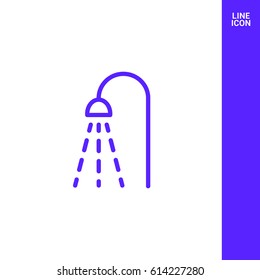 Shower bathroom line vector icon