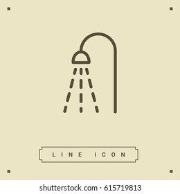 Shower bathroom line vector icon