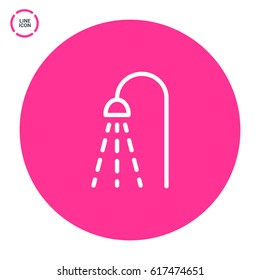Shower bathroom line vector icon