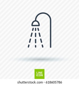 Shower bathroom line vector icon