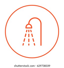 Shower bathroom line vector icon