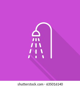 Shower bathroom line vector icon
