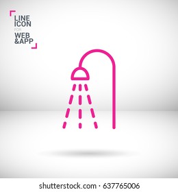 Shower bathroom line vector icon