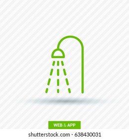 Shower bathroom line vector icon