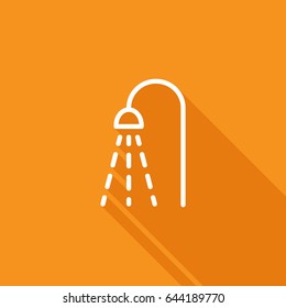 Shower bathroom line vector icon