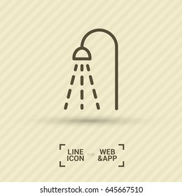 Shower bathroom line vector icon