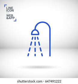 Shower bathroom line vector icon