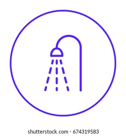 Shower bathroom line vector icon