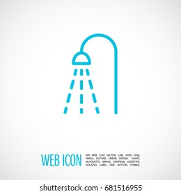 Shower bathroom line vector icon