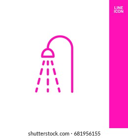 Shower bathroom line vector icon