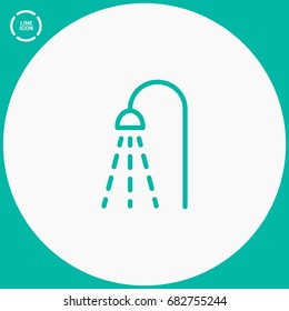 Shower bathroom line vector icon
