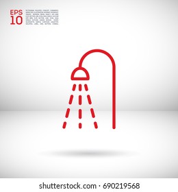 Shower bathroom line vector icon