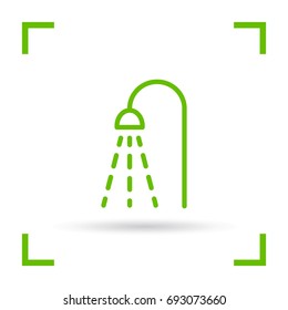 Shower bathroom line vector icon