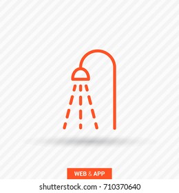 Shower bathroom line vector icon
