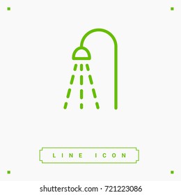 Shower bathroom line vector icon