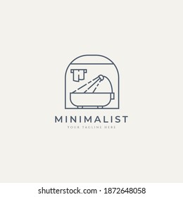 shower bathroom minimalist logo icon template vector illustration design