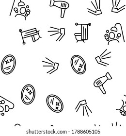 Ilustración de líneas delgadas con el vector de herramientas del baño de ducha