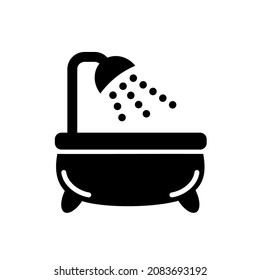 Shower and bathtub icon. Bathing concept illustration.