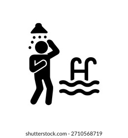 Shower Before Swimming Icon Isolated On White Background