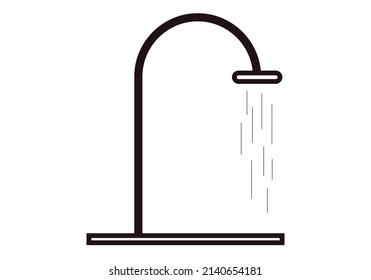 Duschschwarz Symbol auf weißem Hintergrund.