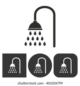 Shower   -  black and white icons. Vector illustration. 