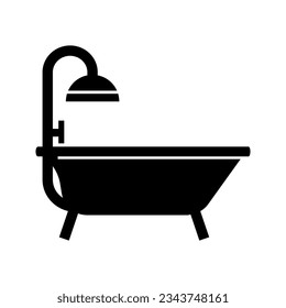 shower black white vector icon