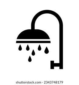 shower black white vector icon