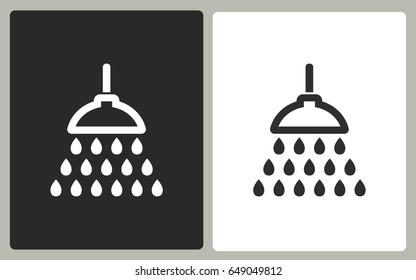 Shower - black and white vector icons. Illustration isolated for graphic and web design.