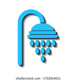 Sombra azul y negra de la ducha en un fondo blanco, signo de diseño, ilustración vectorial