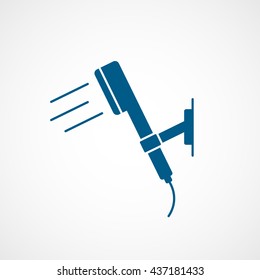 Shower Blue Flat Icon On White Background