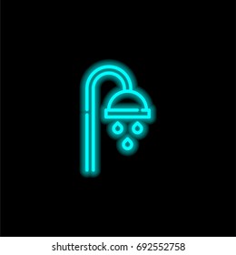 Shower blue glowing neon ui ux icon. Glowing sign logo vector