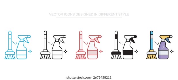 Botella de ducha y diseño de icono de pincel con fondo blanco
