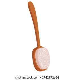 shower brush, flat, isolated object on a white background, vector illustration,