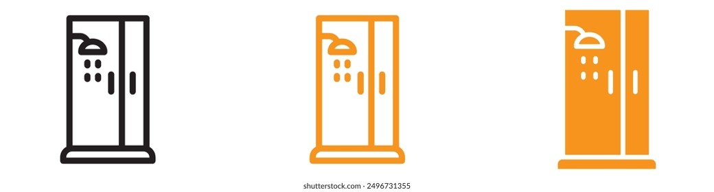Cabina de ducha Conjunto de iconos de baño Ilustraciones de higiene para proyectos domésticos y hoteleros