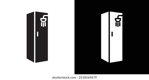 Ícone do banheiro da cabine do chuveiro Ilustração da linha fina plana do vetor