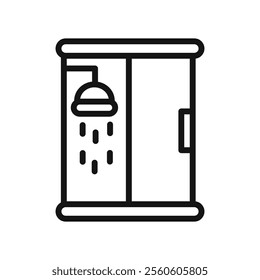 Shower cabin bathroom icon vector line logo art