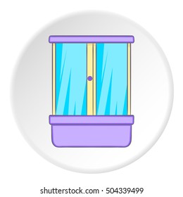 Shower cabin icon. Cartoon illustration of shower cabin vector icon for web