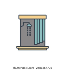 colección de icono de cabina de ducha. Estilo de diseño con fondo
