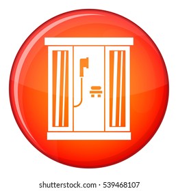 Shower cabin icon in red circle isolated on white background vector illustration