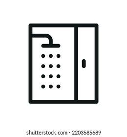 Shower cabin isolated icon, shower stall vector icon with editable stroke
