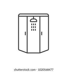 Shower cabin line icon.