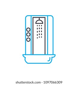 Shower cabin linear icon concept. Shower cabin line vector sign, symbol, illustration.