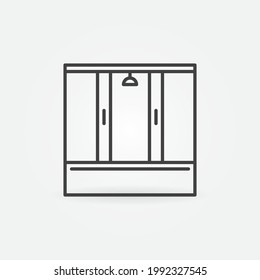 Shower Cabin linear vector concept icon or logo element