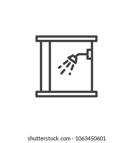 Shower cabin outline icon. linear style sign for mobile concept and web design. Stall simple line vector icon. Symbol, logo illustration. Pixel perfect vector graphics