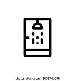 Shower cabin outlined vector icon