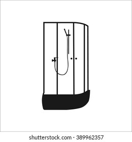 Shower cabin simple icon on white background