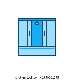 Shower Cabin vector concept blue icon or design element