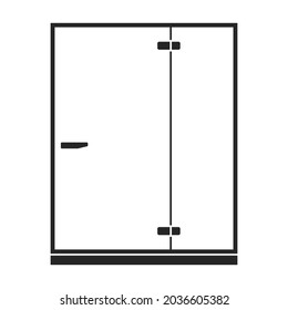 Shower cabin vector icon.Black vector icon isolated on white background shower cabin.
