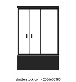 Shower cabin vector icon.Black vector icon isolated on white background shower cabin.
